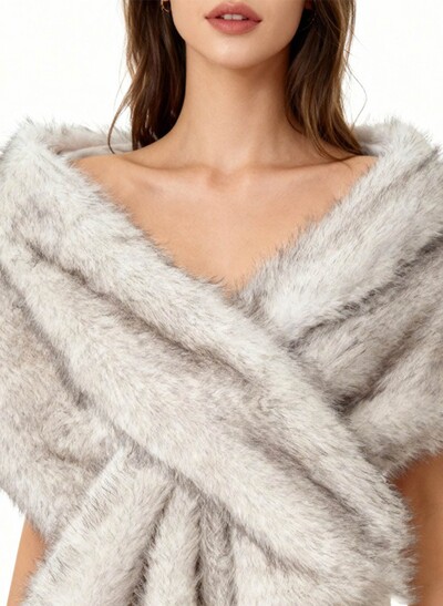 Open Front Faux Fur