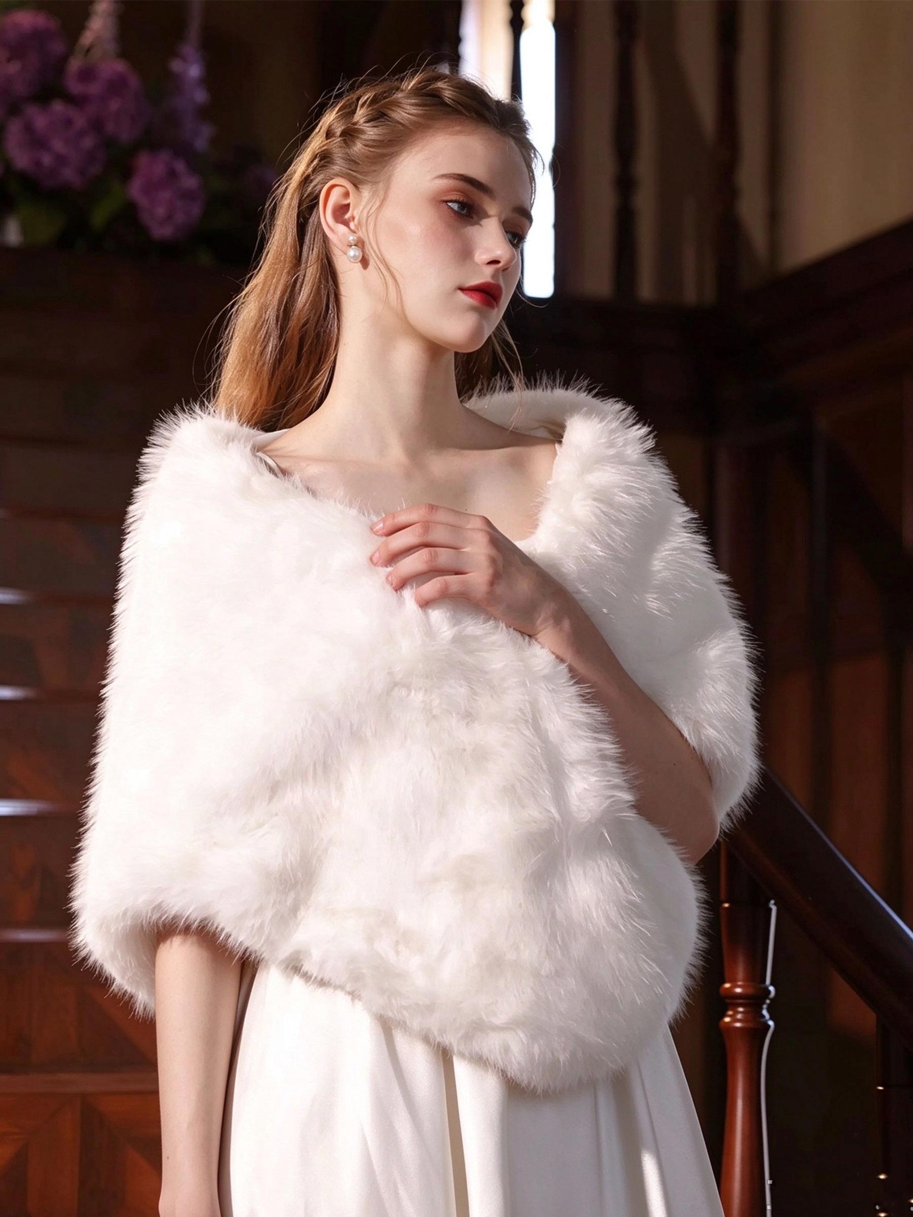 Open Front Faux Fur