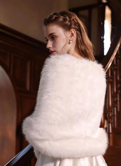 Open Front Faux Fur