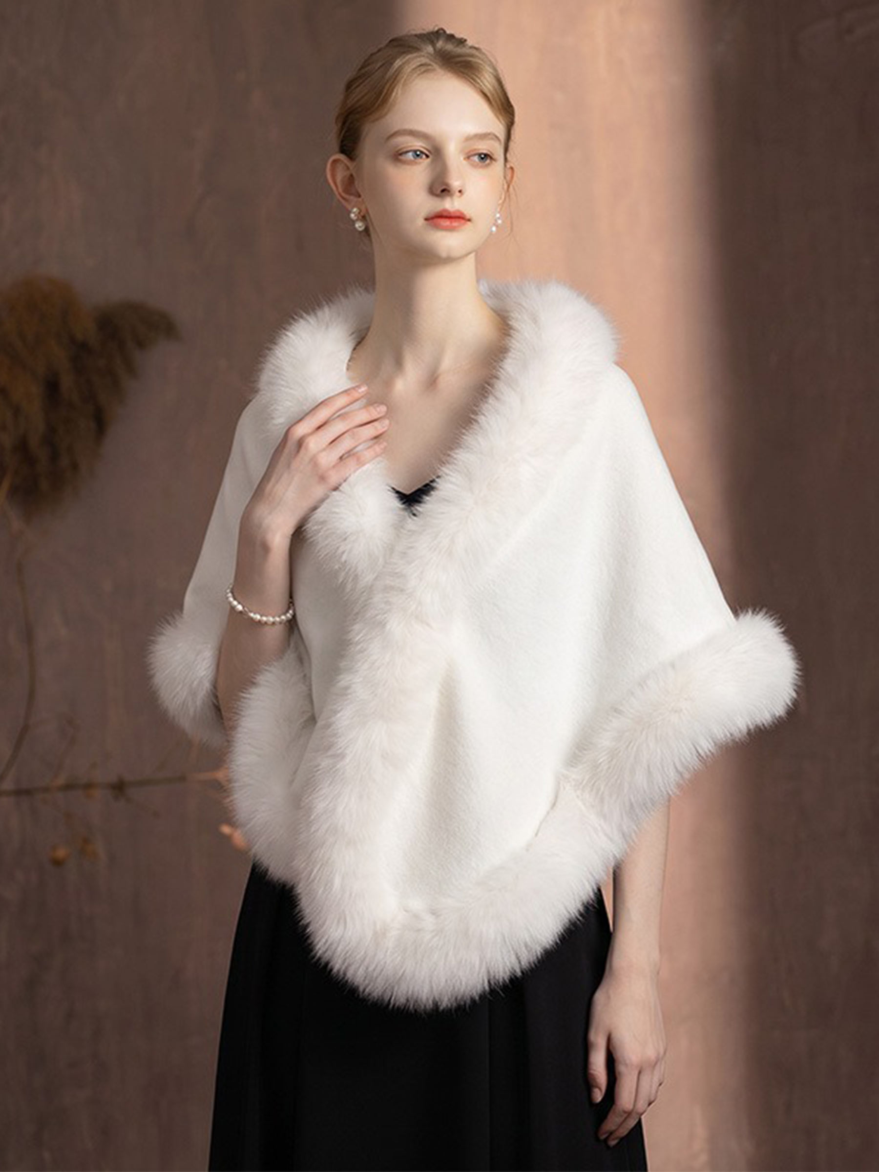 Open Front Faux Fur