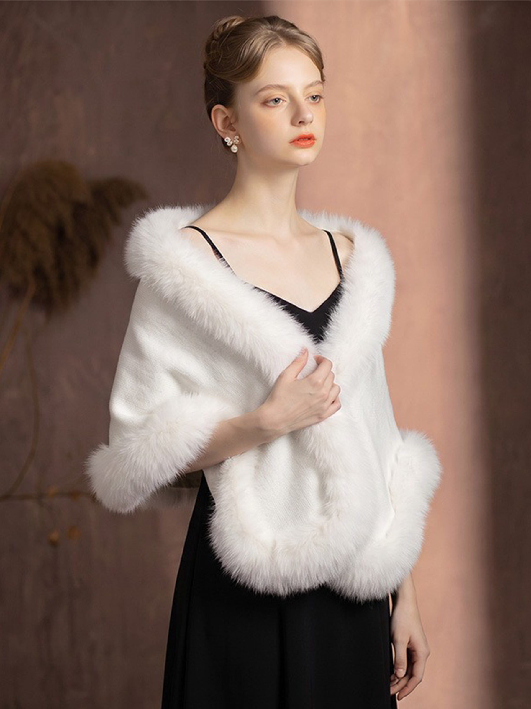 Open Front Faux Fur