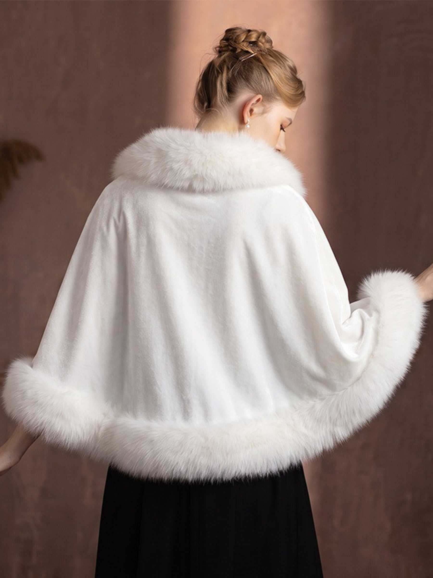 Open Front Faux Fur