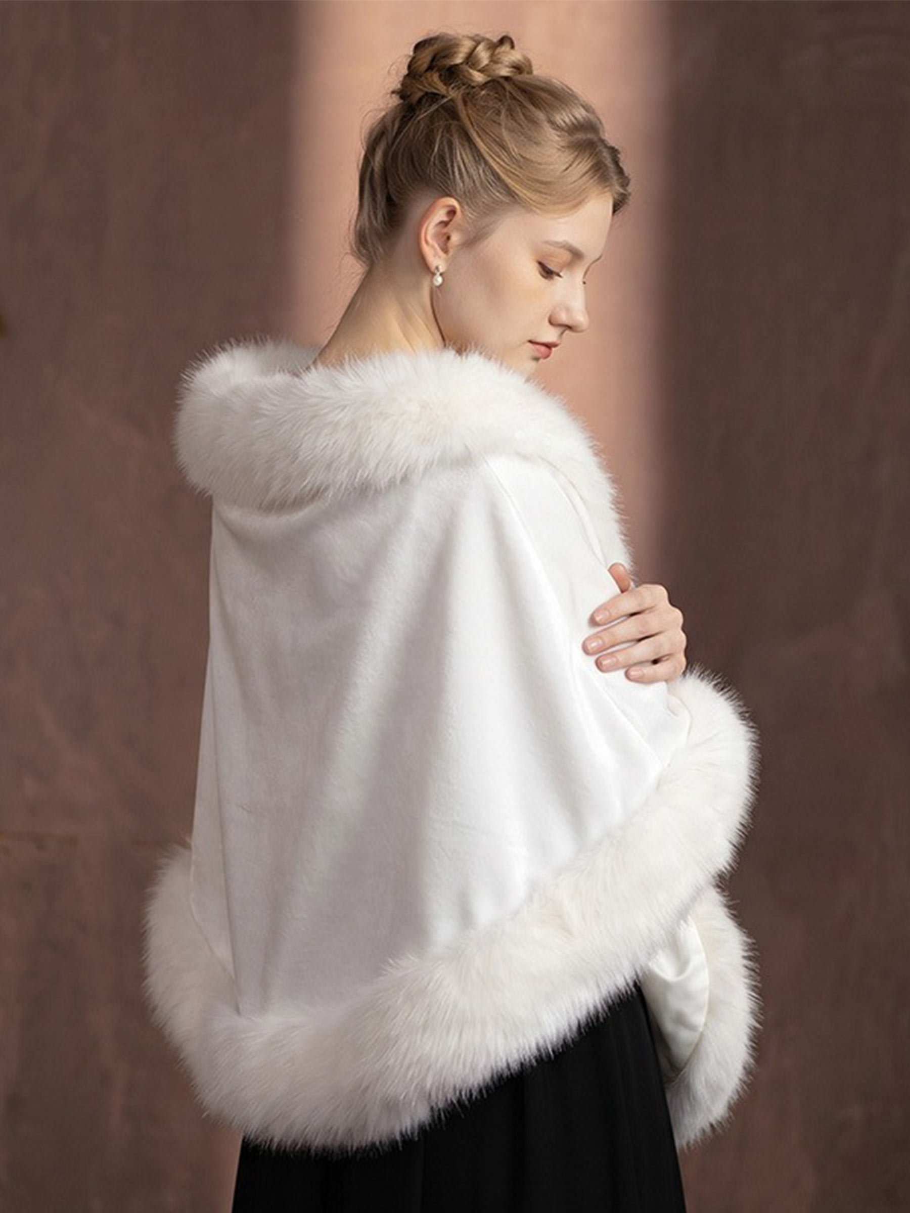 Open Front Faux Fur
