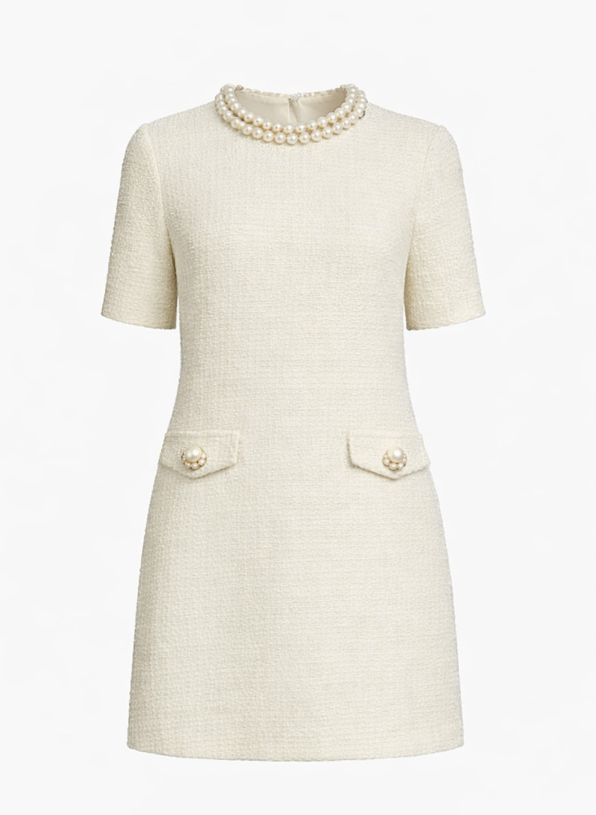 Sheath/Column Scoop Neck Short Sleeves Knee-Length Cocktail Dresses With Beading