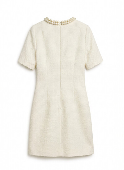 Sheath/Column Scoop Neck Short Sleeves Knee-Length Cocktail Dresses With Beading