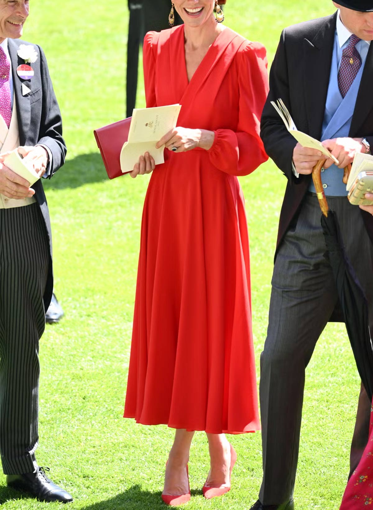 V-Neck Long Sleeves A-Line Ankle-Length Satin Cocktail Dresses With Sash