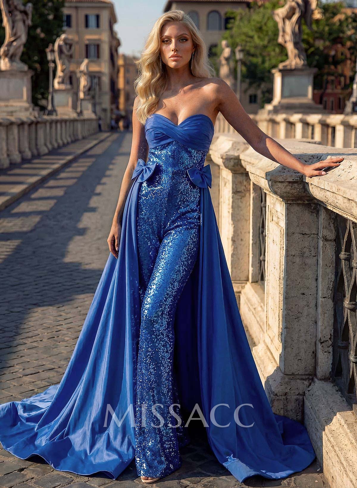 Jumpsuit/Pantsuit Sweetheart Sleeveless Sweep Train Taffeta Prom Dresses With Bow(s)