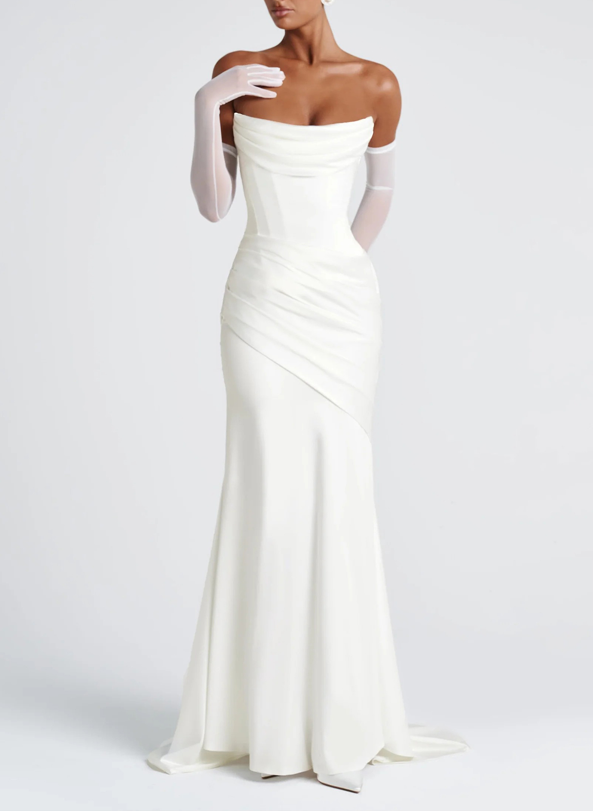 Trumpet/Mermaid Strapless Sleeveless Sweep Train Wedding Dresses