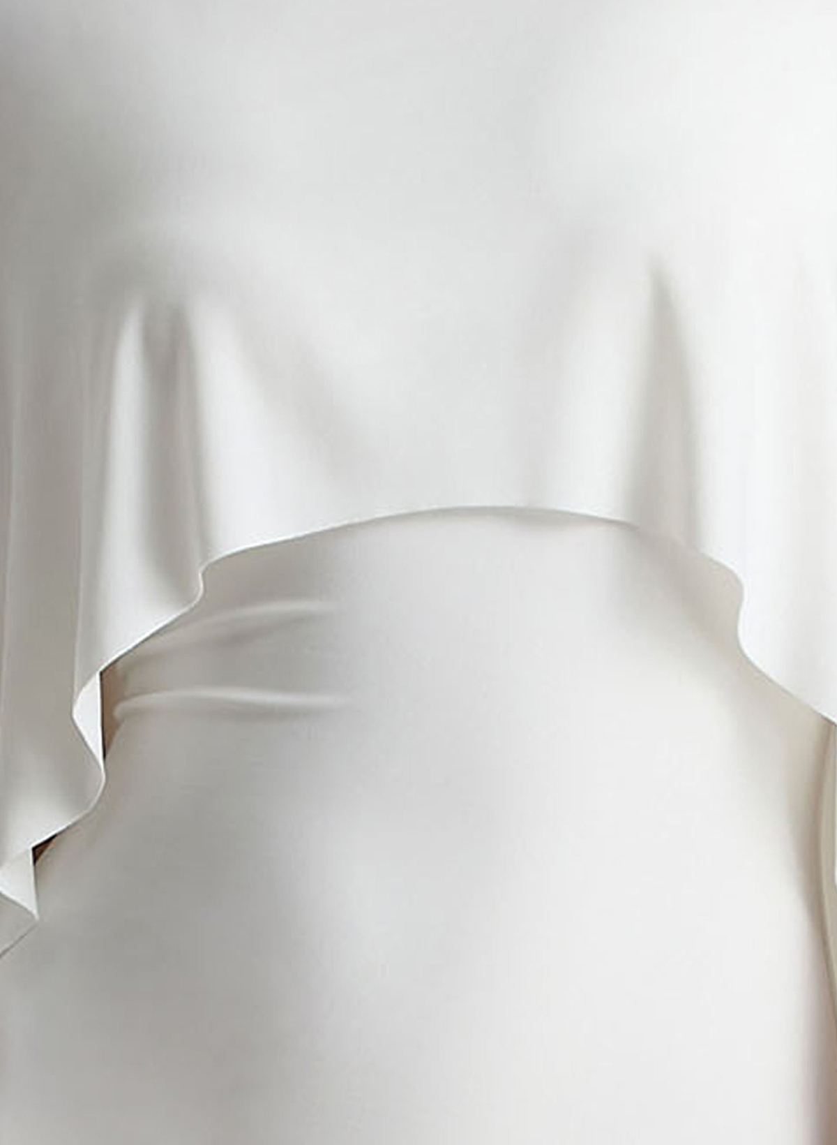 Sheath/Column Scoop Neck Cape Sleeves Floor-Length Stretch Chiffon Wedding Dress