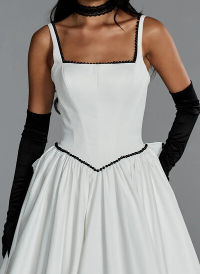 Ball-Gown Off-The-Shoulder Sleeveless Chapel Train Satin BRIDE With Bow Wedding Dress