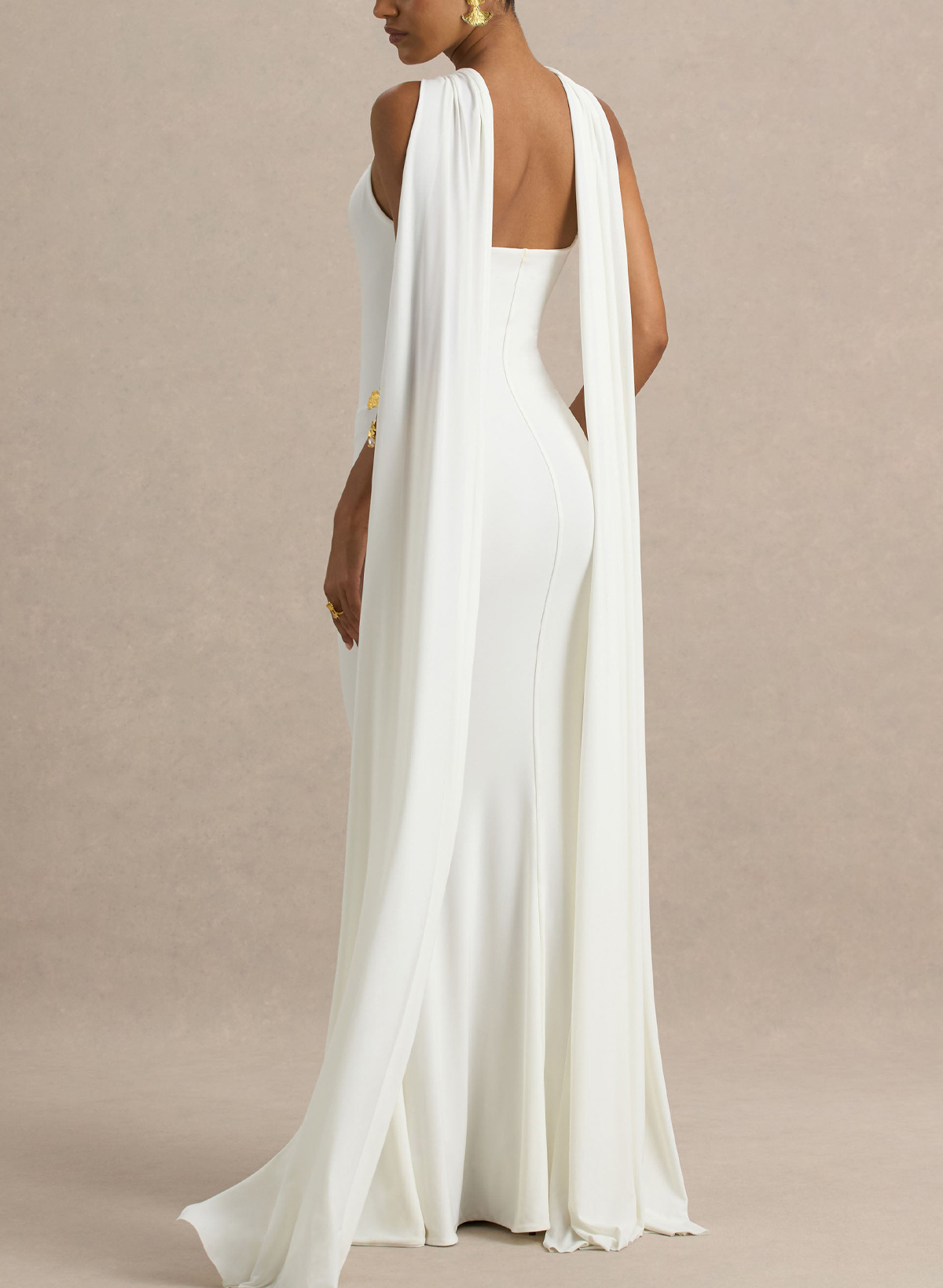 Trumpet/Mermaid Halter Sleeveless Floor-Length Jersey Wedding Dress
