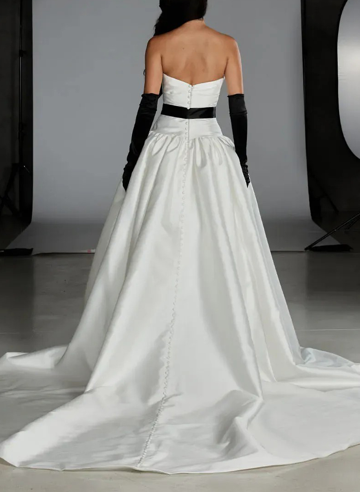 Ball-Gown Off-The-Shoulder Sleeveless Court Train Satin/Charmeuse Wedding Dress With Pockets/Sash