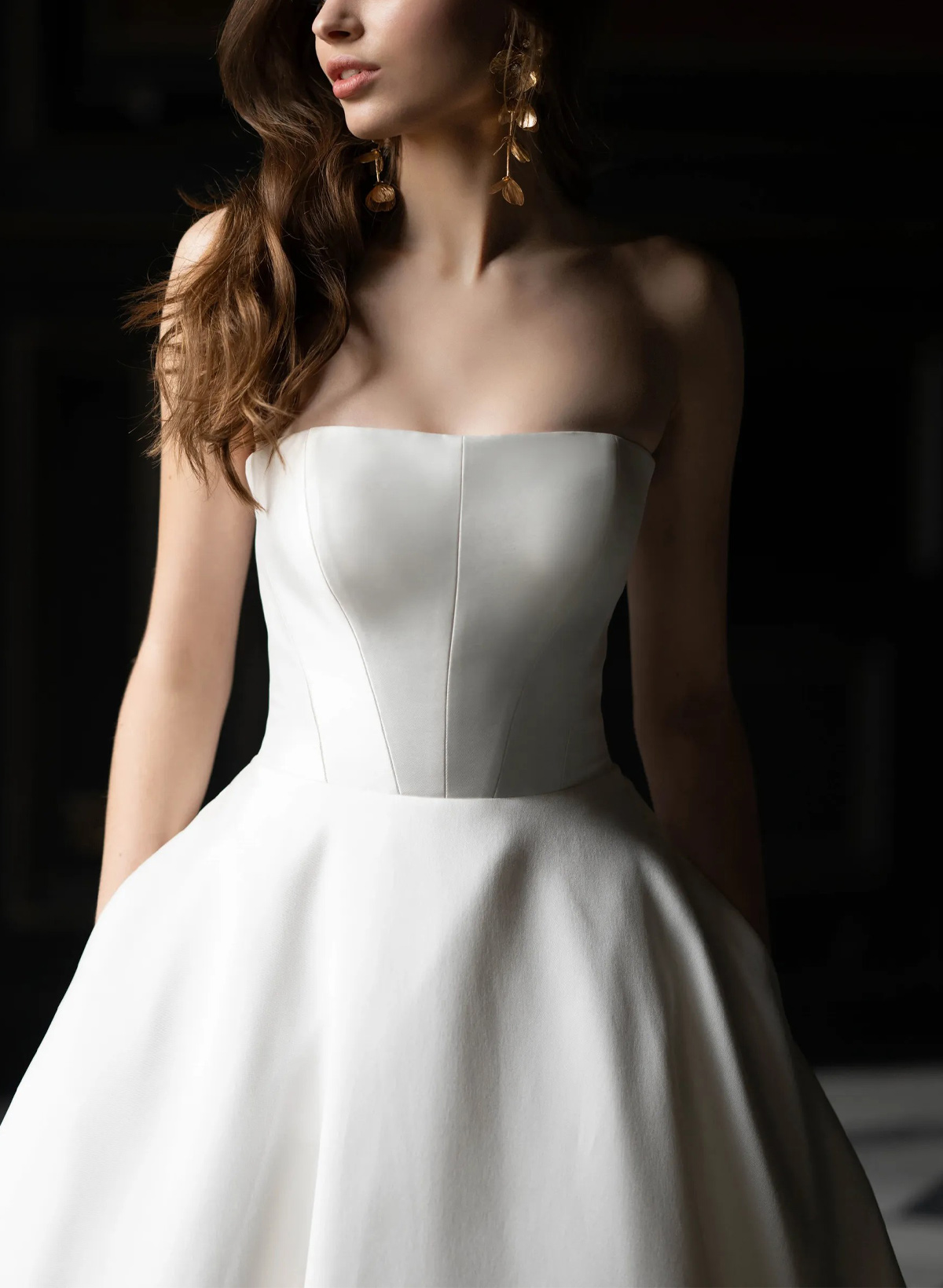 Ball-Gown Off-The-Shoulder Sleeveless Court Train Twill Satin Wedding Dress