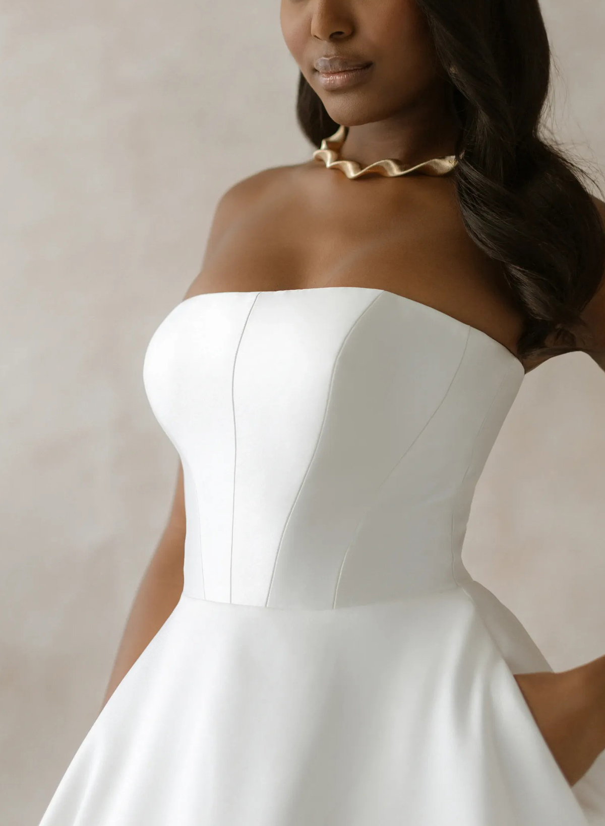 Ball-Gown Off-The-Shoulder Sleeveless Court Train Twill Satin Wedding Dress
