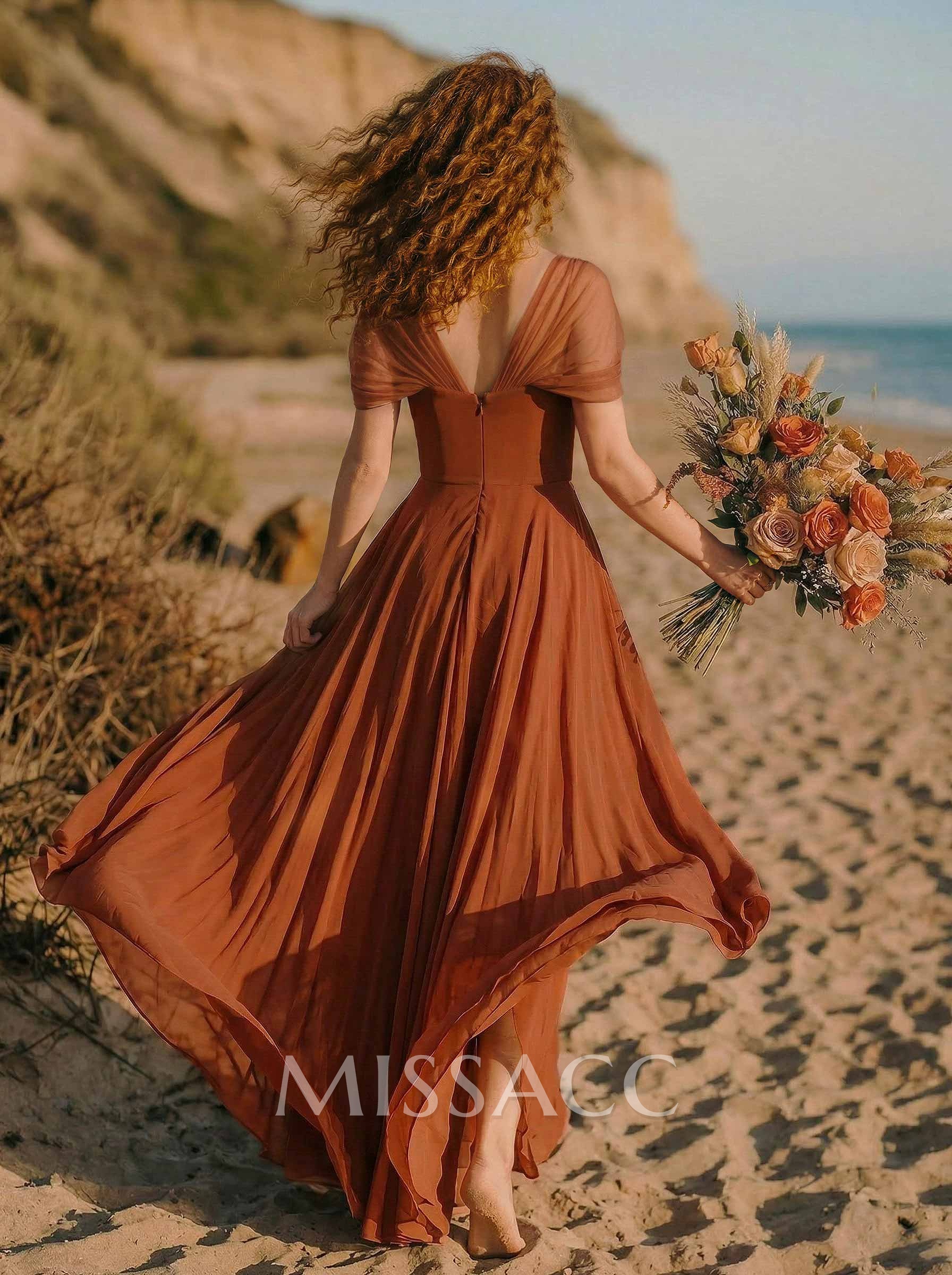 Elegant A-Line V-Neck Sleeveless Floor-Length Chiffon Bridesmaid Dresses Elegant A-Line V-Neck Sleeveless Floor-Length Chiffon Bridesmaid Dresses