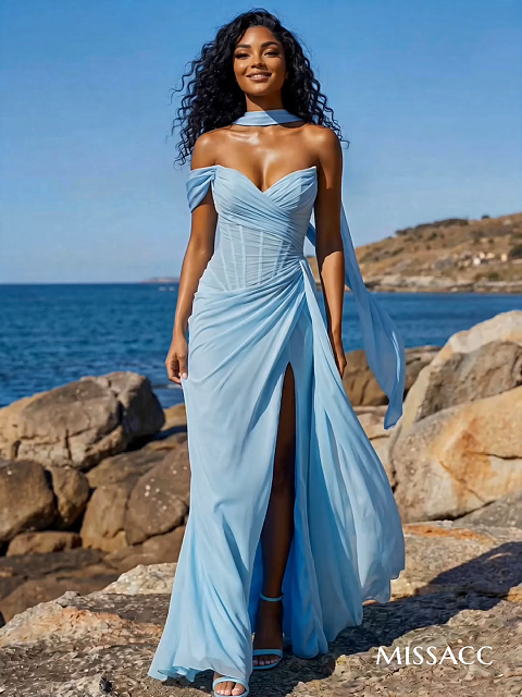 Sheath/Column One-Shoulder/Sweetheart Floor-Length Chiffon Bridesmaid Dresses With High Split Sheath/Column One-Shoulder/Sweetheart Floor-Length Chiffon Bridesmaid Dresses With High Split