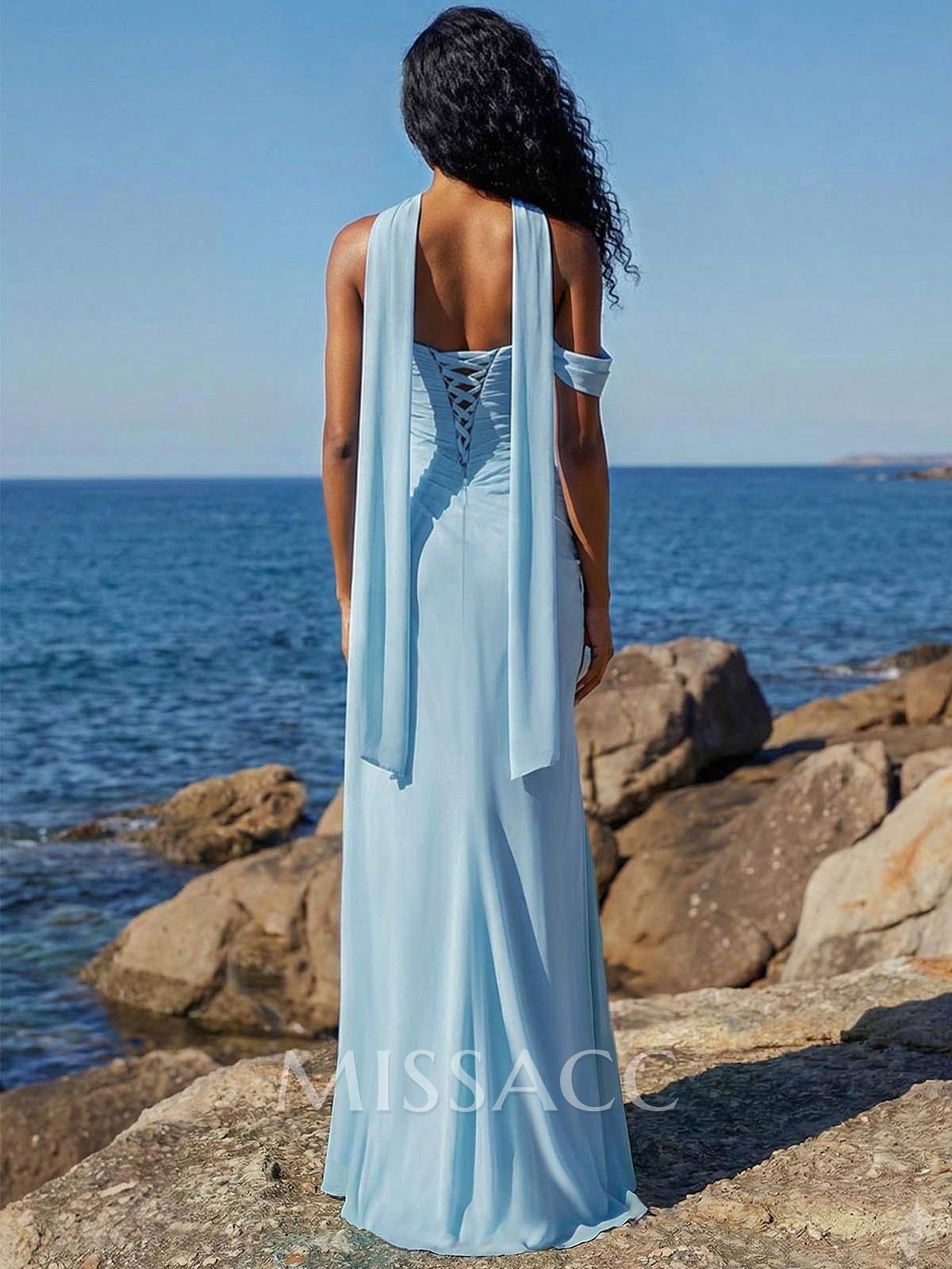Sheath/Column One-Shoulder/Sweetheart Floor-Length Chiffon Bridesmaid Dresses With High Split Sheath/Column One-Shoulder/Sweetheart Floor-Length Chiffon Bridesmaid Dresses With High Split