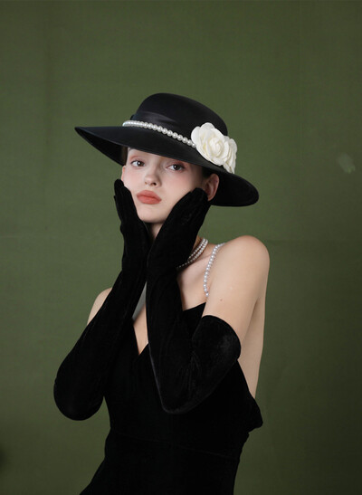 Fingertips Opera Length Velvet Bridal Gloves