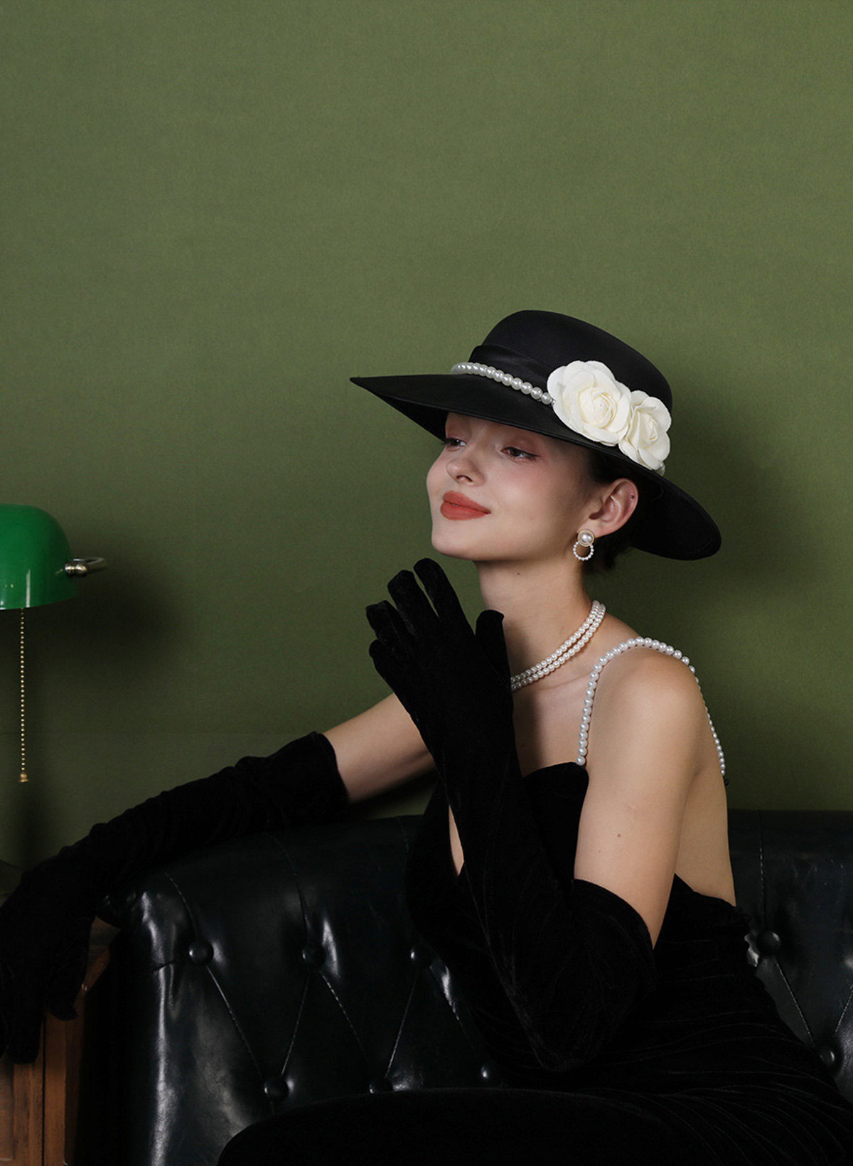 Fingertips Opera Length Velvet Bridal Gloves