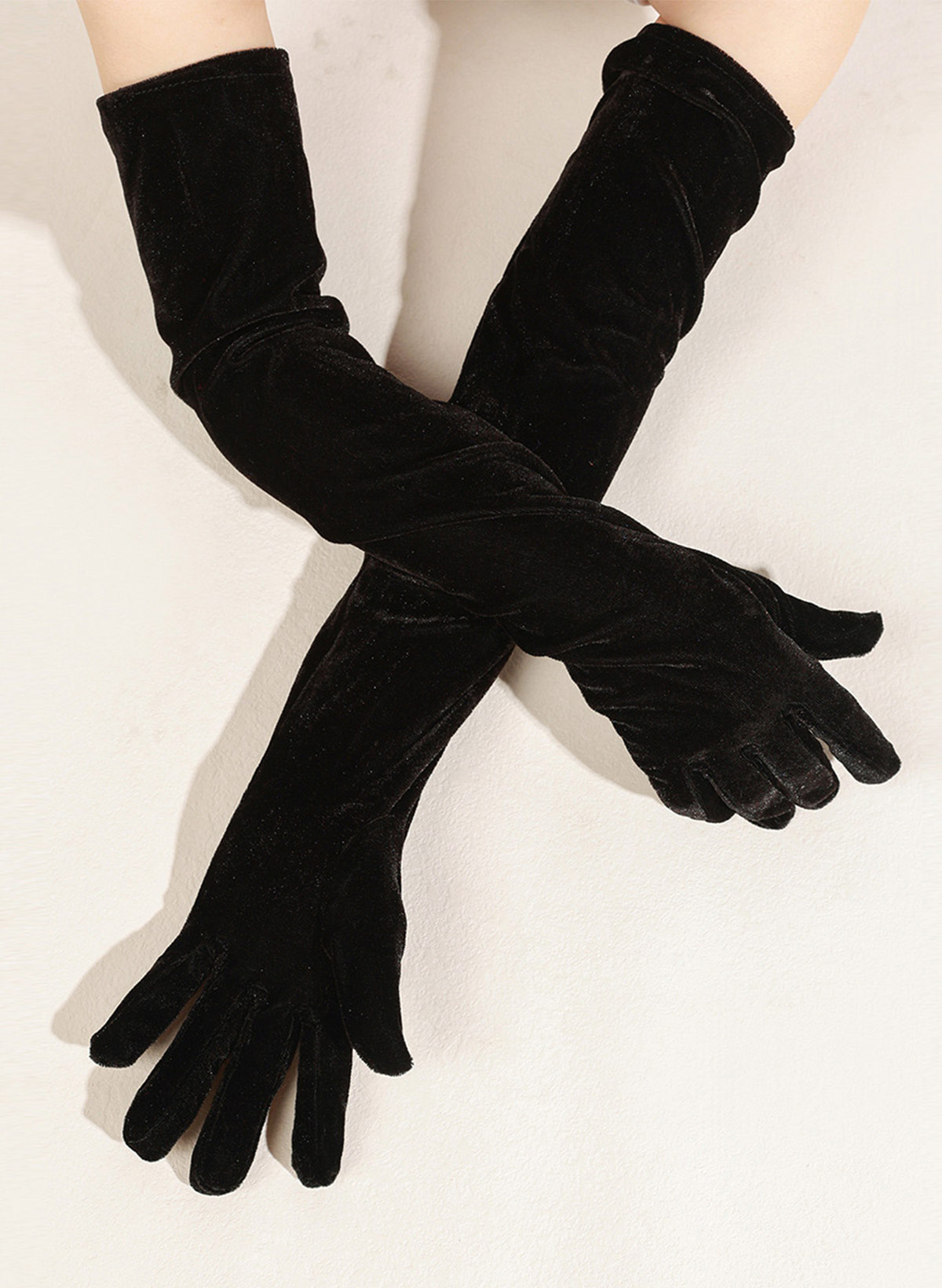 Fingertips Opera Length Velvet Bridal Gloves