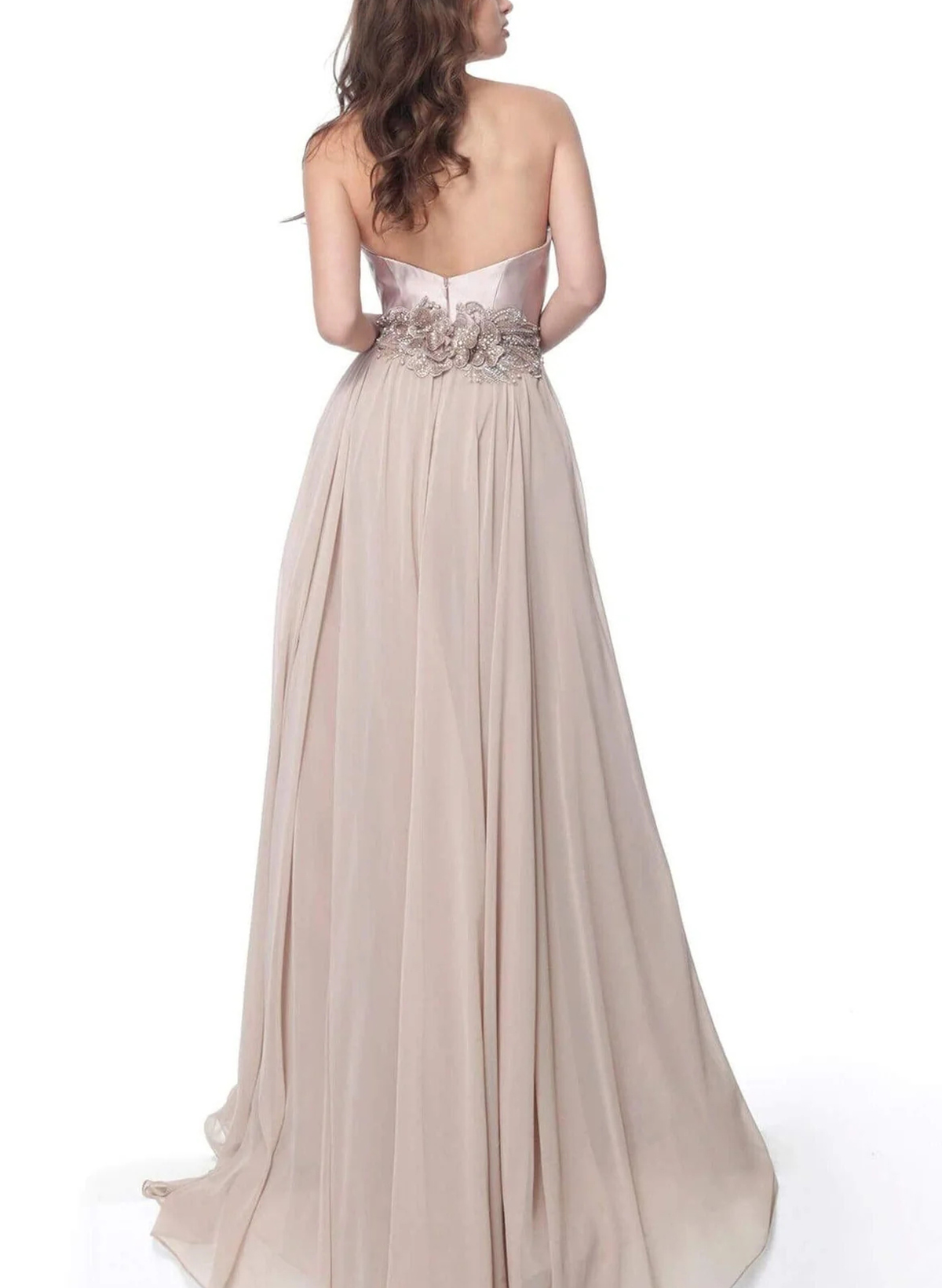 A-Line Sweetheart Floor-Length Satin Evening Dresses With Rhinestone/Flower(s)