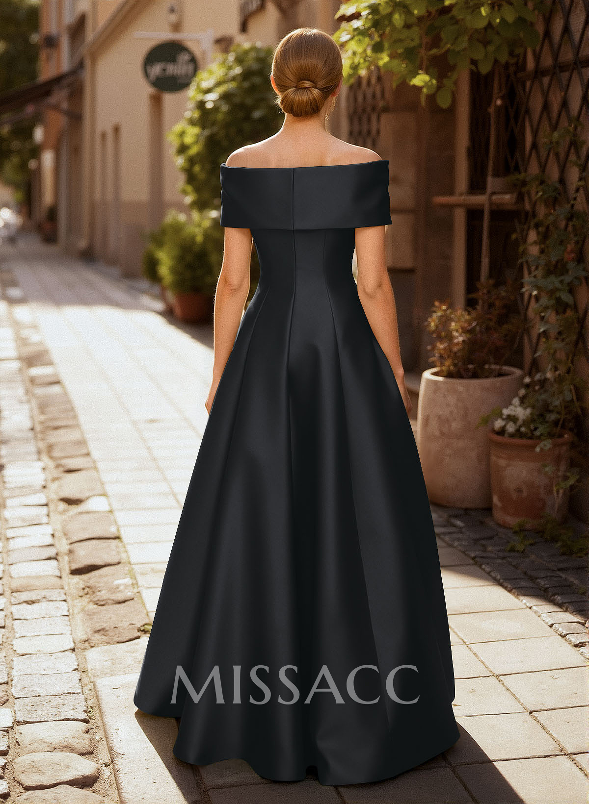 A-Line Off-The-Shoulder Sleeveless Floor-Length Evening Dresses