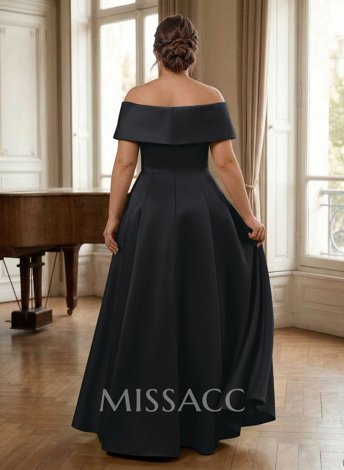 A-Line Off-The-Shoulder Sleeveless Floor-Length Evening Dresses
