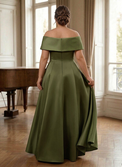 A-Line Off-The-Shoulder Sleeveless Floor-Length Evening Dresses