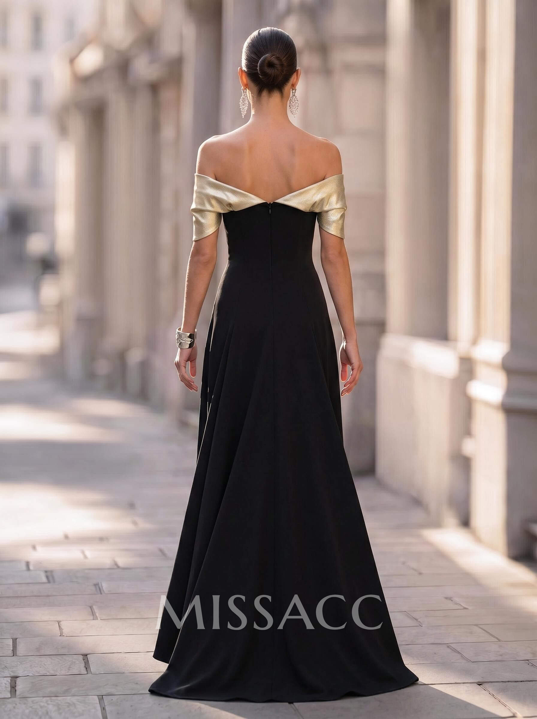 A-Line Off-The-Shoulder Sleeveless Sweep Train Elastic Satin/Stretch Satin Knit Evening Dresses A-Line Off-The-Shoulder Sleeveless Sweep Train Elastic Satin/Stretch Satin Knit Evening Dresses