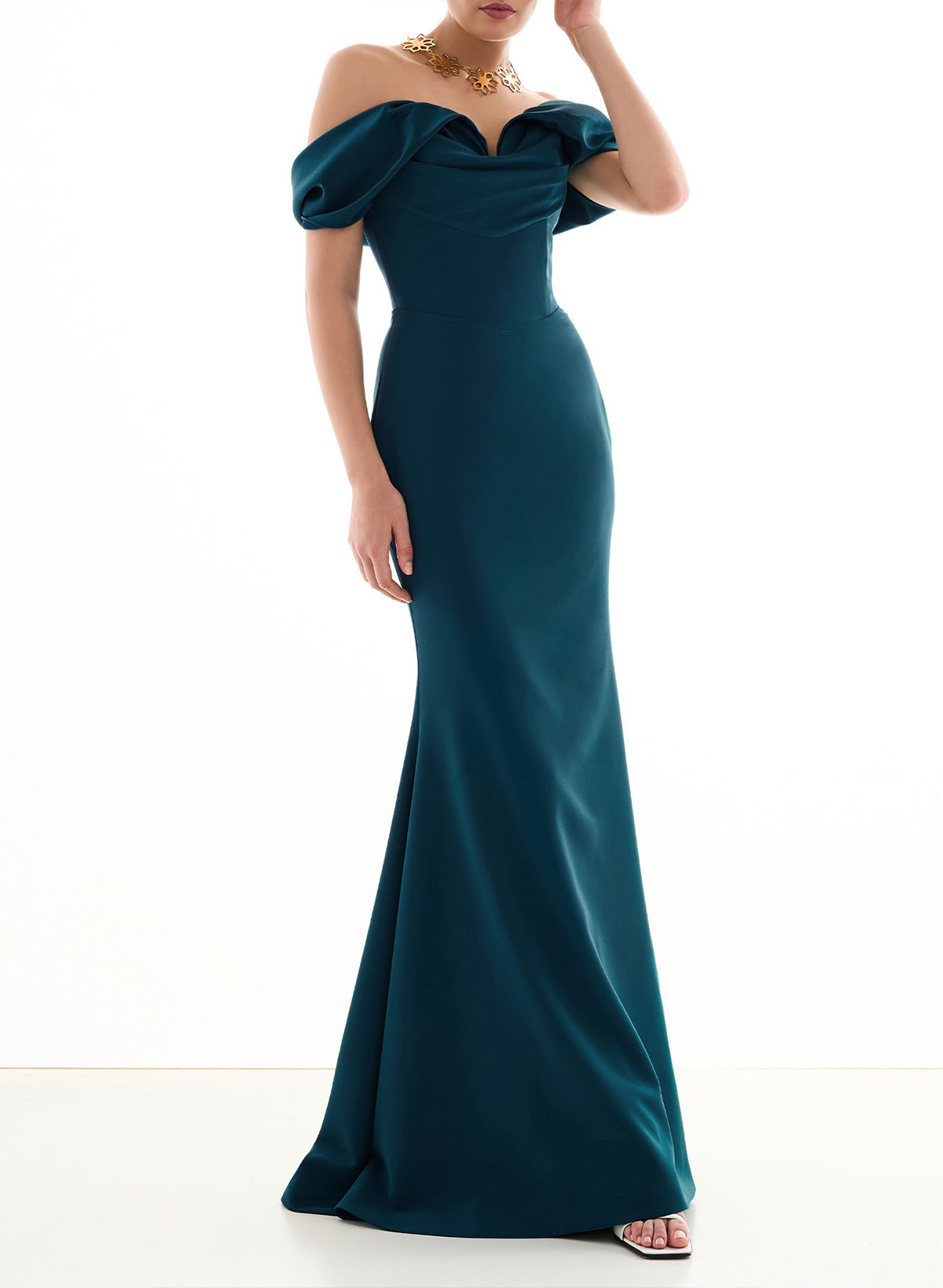 Elegant Trumpet/Mermaid Off-The-Shoulder Sweep Train Elastic Satin Evening Dresses