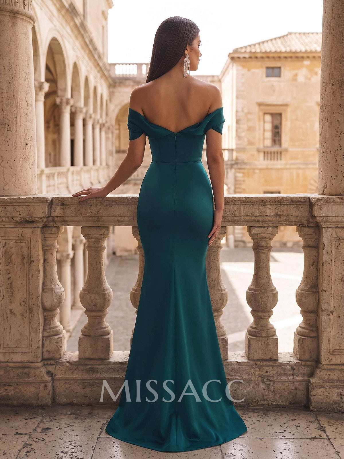 Elegant Trumpet/Mermaid Off-The-Shoulder Sweep Train Elastic Satin Evening Dresses