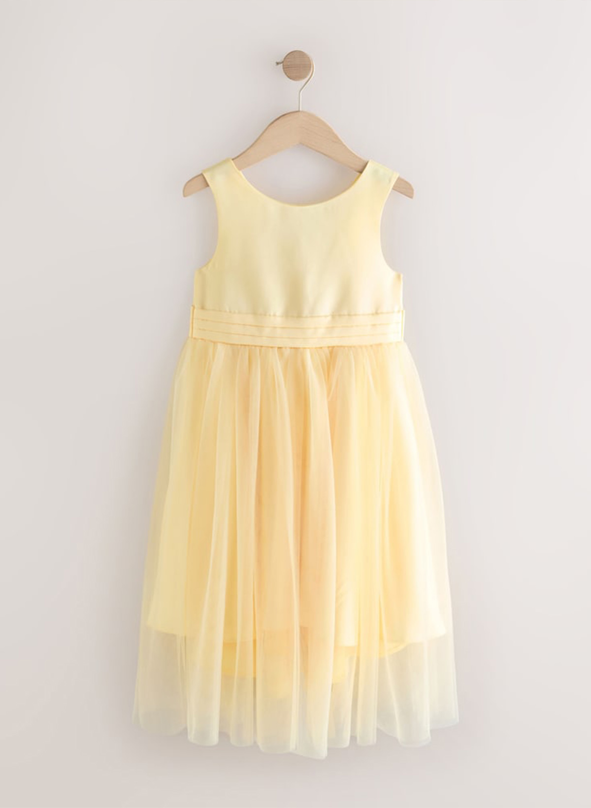 A-Line Scoop Neck Sleeveless Tea-Length Satin/Tulle Flower Girl Dresses With Bow(s)