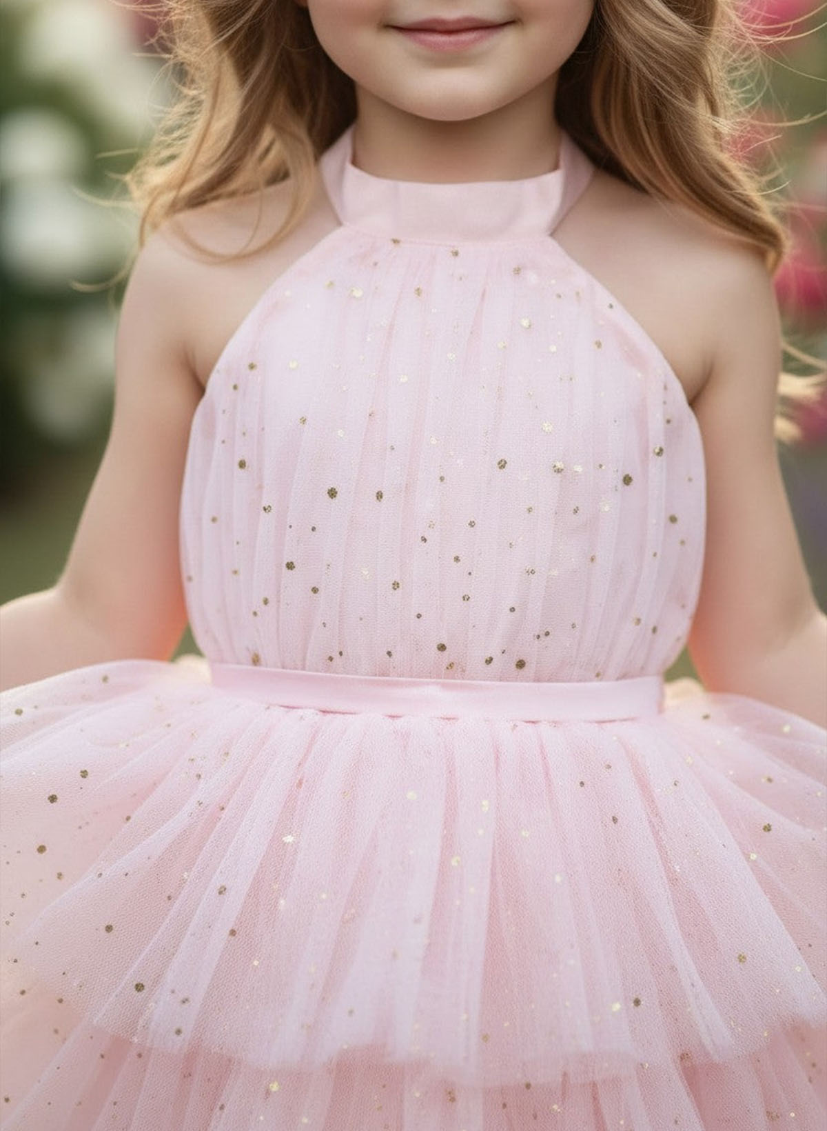 A-Line Halter Knee-Length Satin/Tulle Flower Girl Dresses With Bow(s)