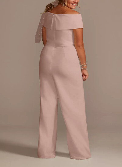 Jumpsuit/Pantsuit V-Neck Sleeveless Floor-Length Elastic Satin Mother Of The Bride Dresses