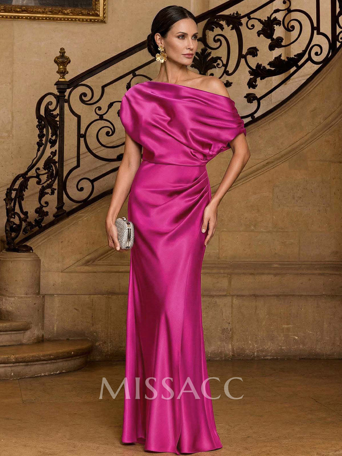 Sheath/Column Asymmetrical Sleeveless Floor-Length Matte Satin Mother Of The Bride Dresses Sheath/Column Asymmetrical Sleeveless Floor-Length Matte Satin Mother Of The Bride Dresses