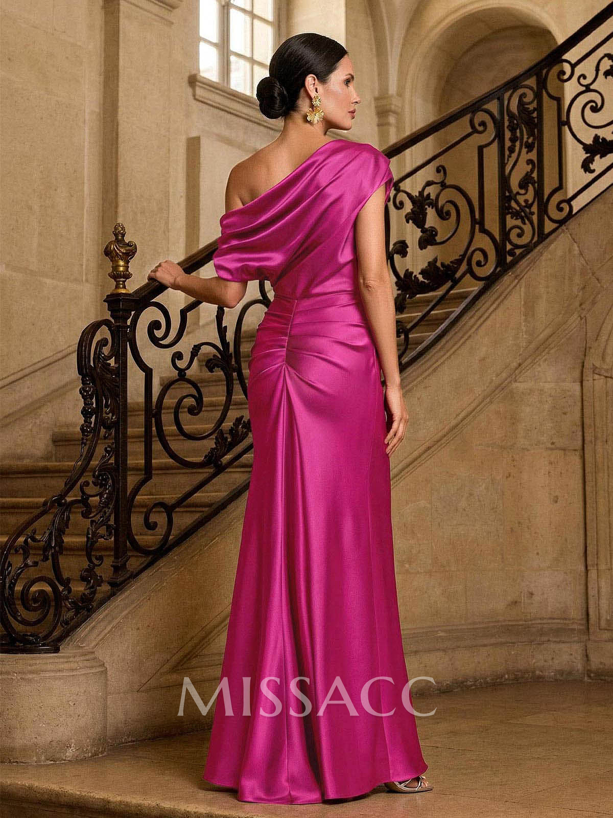 Sheath/Column Asymmetrical Sleeveless Floor-Length Matte Satin Mother Of The Bride Dresses Sheath/Column Asymmetrical Sleeveless Floor-Length Matte Satin Mother Of The Bride Dresses