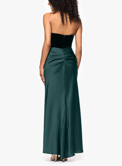 Trumpet/Mermaid Strapless Floor-Length Velvet/Acetate Satin Mother Of The Bride Dresses