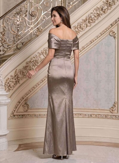 Trumpet/Mermaid Off-The-Shoulder Floor-Length Stretch Satin Knit Mother Of The Bride Dresses