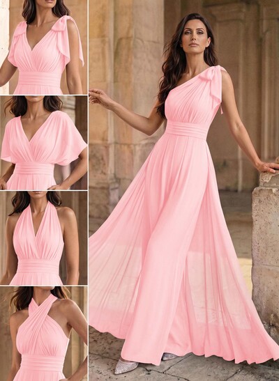 Jumpsuit/Pantsuit Sleeveless Floor-Length Chiffon Mother Of The Bride Dresses With Bow(s)/Overskirt Dress