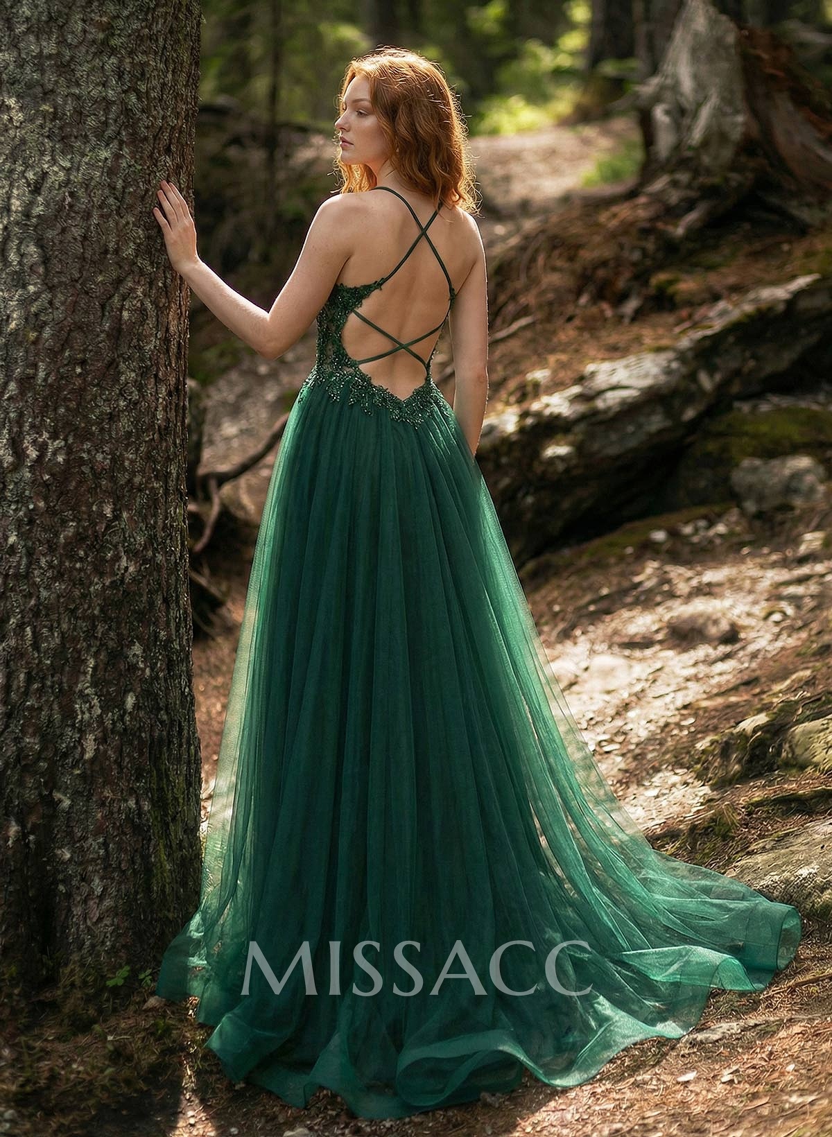 A-Line Sweetheart Sweep Train Tulle Prom Dresses With Appliques Lace/Back Hole/High Split A-Line Sweetheart Sweep Train Tulle Prom Dresses With Appliques Lace/Back Hole/High Split