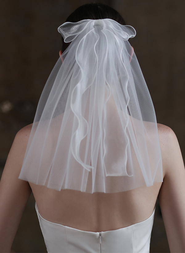 Bowknot One-Tier Tulle Shoulder Veils
