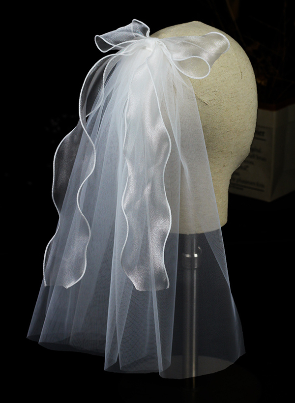 Bowknot One-Tier Tulle Shoulder Veils