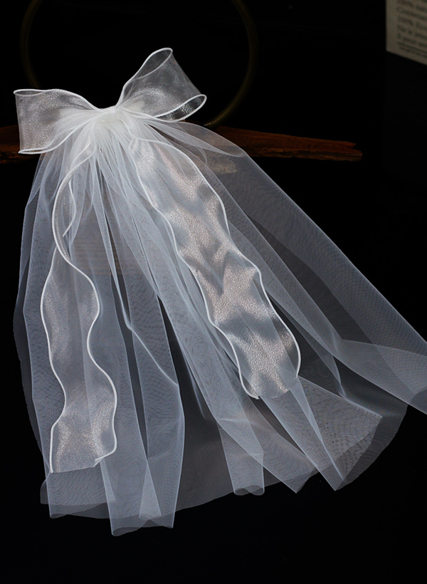Bowknot One-Tier Tulle Shoulder Veils