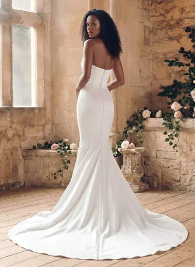 Trumpet/Mermaid Sweetheart Sleeveless Court Train Matte Satin Wedding Dresses