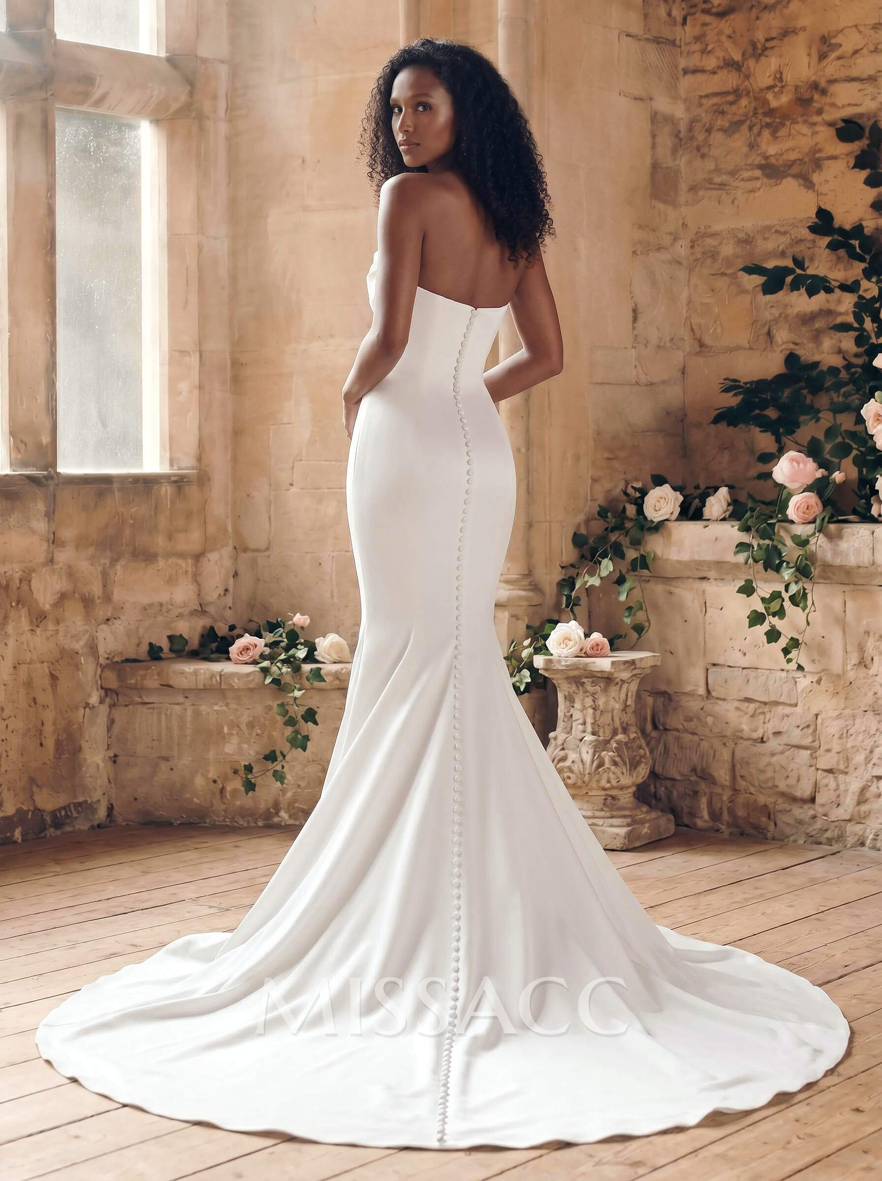 Trumpet/Mermaid Sweetheart Sleeveless Court Train Matte Satin Wedding Dresses Trumpet/Mermaid Sweetheart Sleeveless Court Train Matte Satin Wedding Dresses