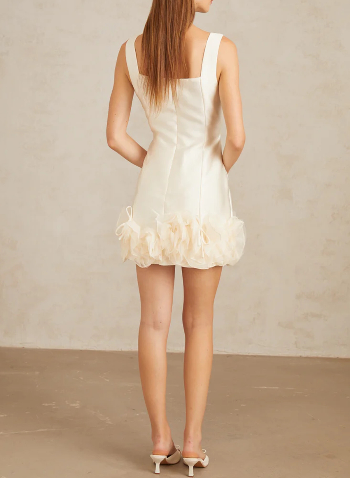 A-Line Scoop Neck Sleeveless Short/Mini Tulle/Twill Satin Wedding Dresses