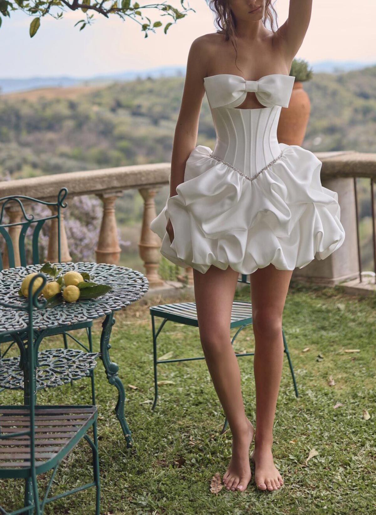 A-Line Sleeveless Short/Mini Matte Satin With Bow Bride Wedding Dress
