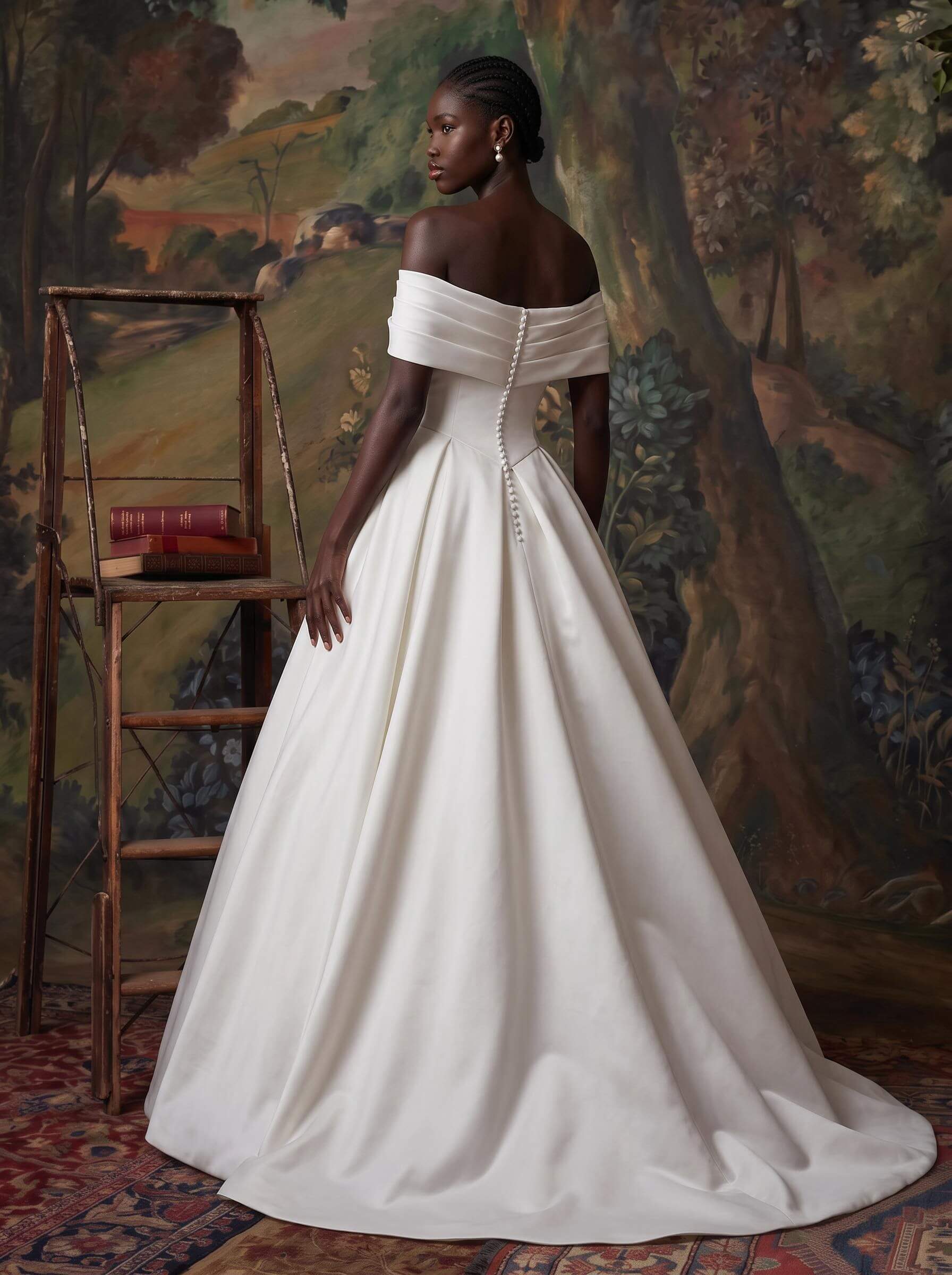 Ball-Gown Sweetheart Detachable Sleeves Chapel Train Twill Satin With Pockets Bride Wedding Dress