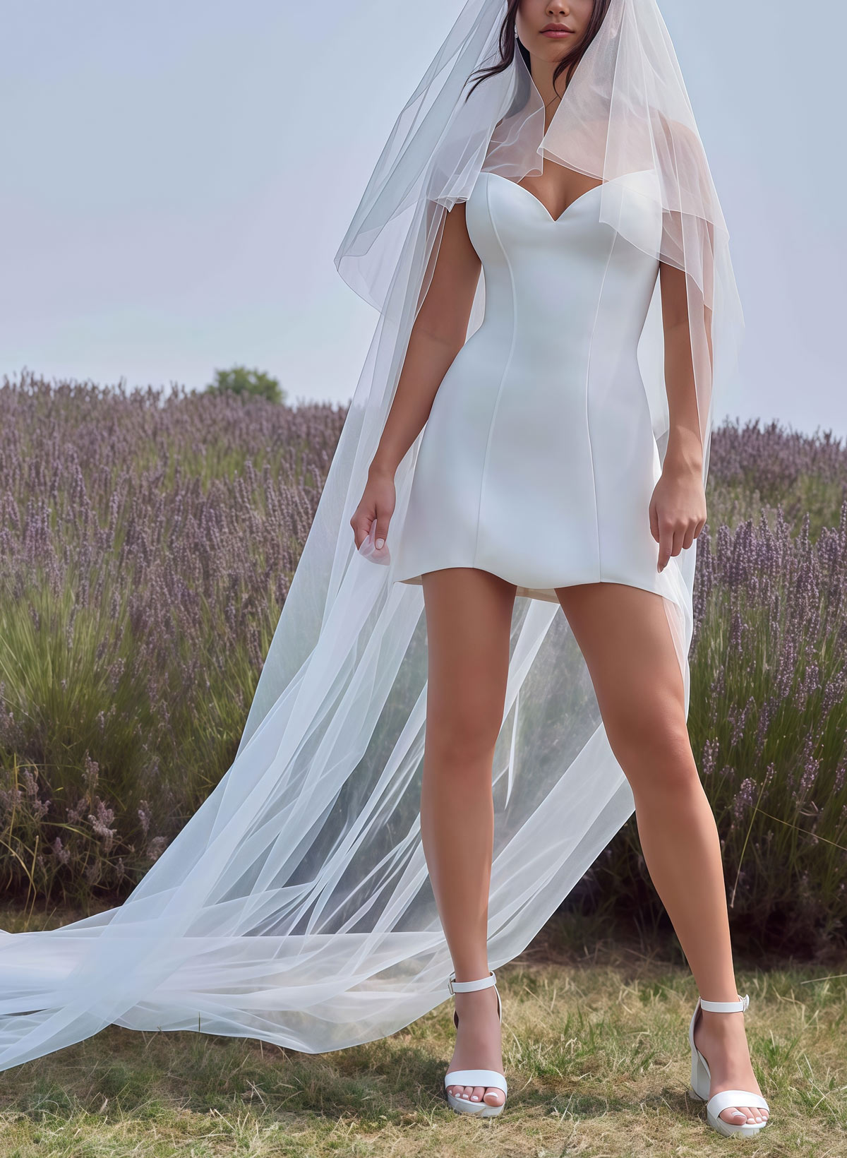 Sheath/Column Sweetheart Sleeveless Short/Mini Elastic Satin Bride Wedding Dress