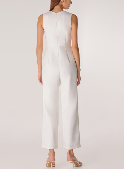 Jumpsuit/Pantsuit Sweetheart Sleeveless Ankle-Length Elastic Satin Bride Wedding Dress